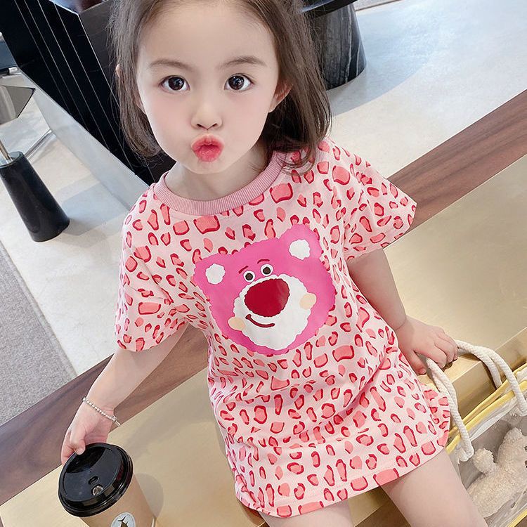 DRESS KAOS ATASAN ANAK PEREMPUAN KARTUN LOTSO BEAR IMPORT