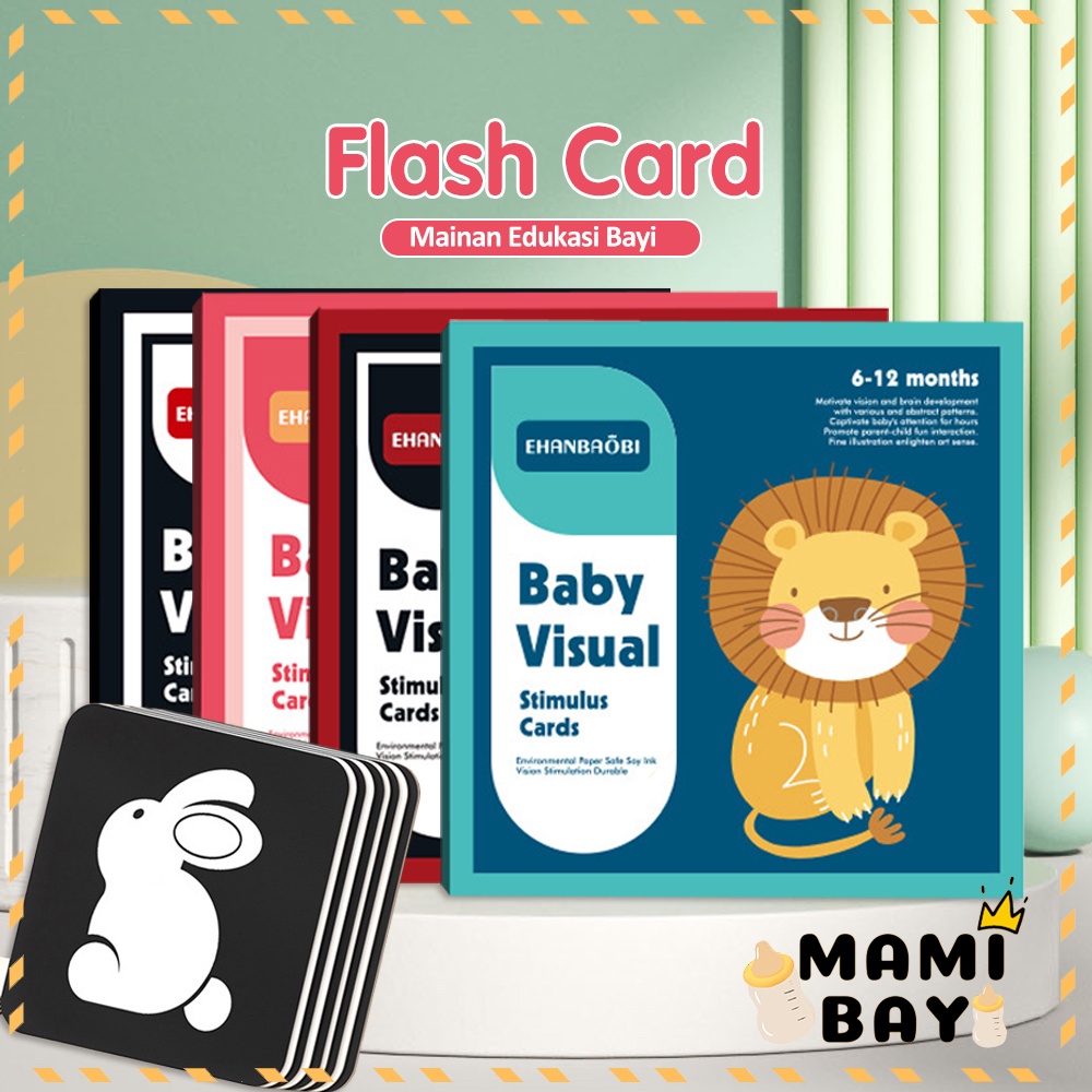 Mamibayi Baby Visual Flash Card Pintar Stimulasi Visual Mainan Bayi Edukasi