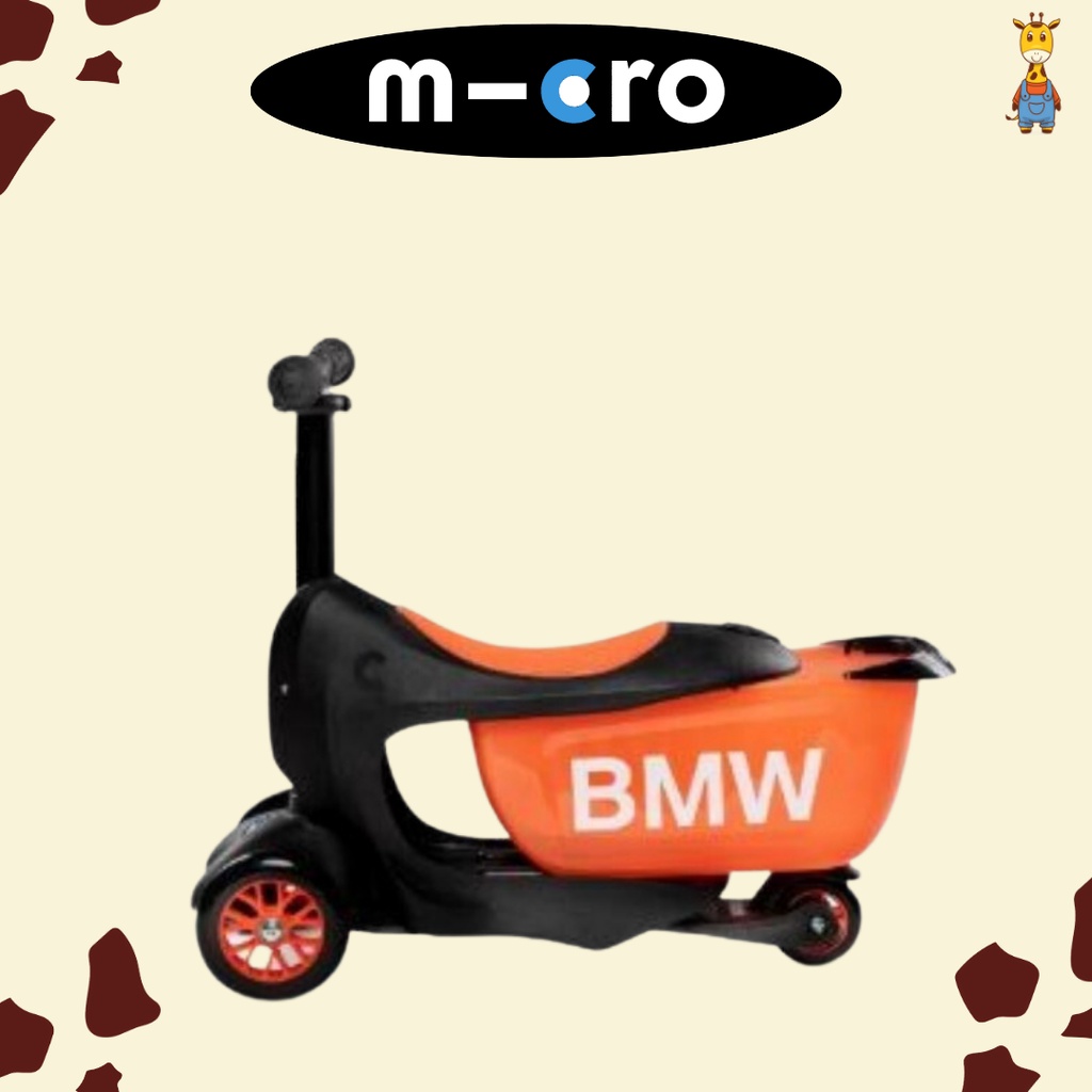 Micro BMW Kids Scooter Black/Orange - Skuter Anak