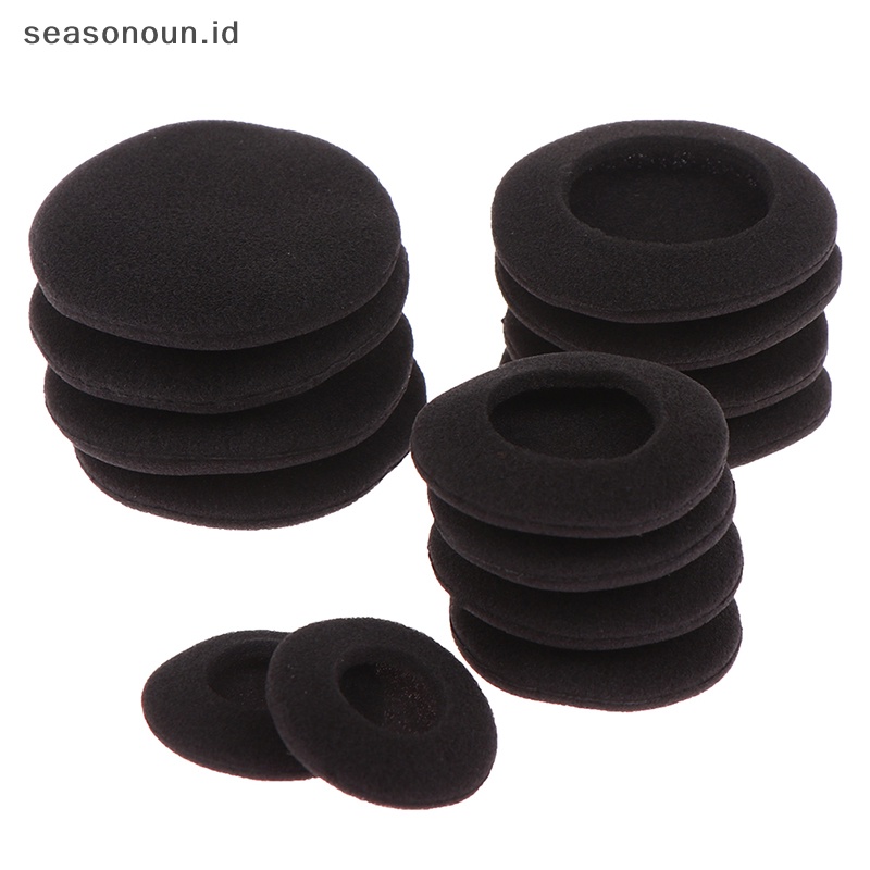 Seasonoun 10Pcs Busa Tebal Earpads Cushions Bantalan Telinga 3.5/4.5/5.5/6cm Untuk Headphone Bulat.