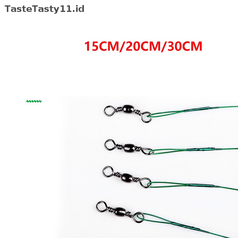 Tastetasty 10pcs/lot Kawat er Dengan Tali Pancing anti Gigit Putar15.20// 30cm.