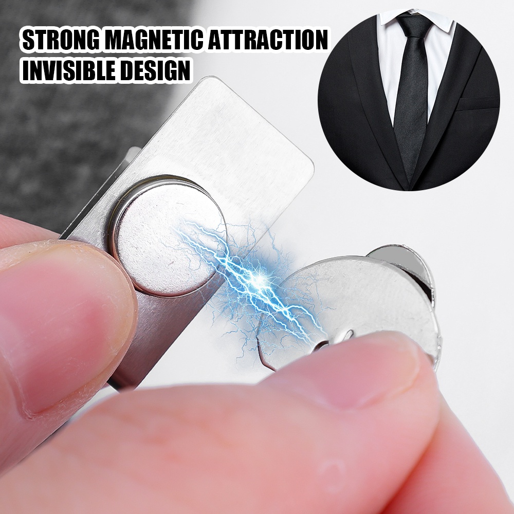 [Hot Sale] Pria Tahan Lama Mudah Menginstal Dasi Magnetik Klip Stainless Steel Aksesoris Pakaian Multifungsi Portabel Tetap Otomatis Tak Terlihat Bisnis Pacaran Pesta Kantor