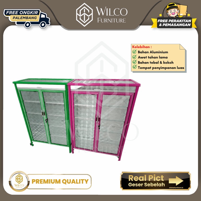 Lemari Dapur Aluminium 2 Pintu / Rak Dapur Serbaguna Murah Minimalis