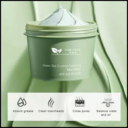 COD MAIGOOLE GREENTEA CLAY MASK / MEIDIAN GREEN TEA CLAY MASK 100GR - MASKER WAJAH GREEN TEA CLAY MASK | PORE CLEAN CLAY MASK