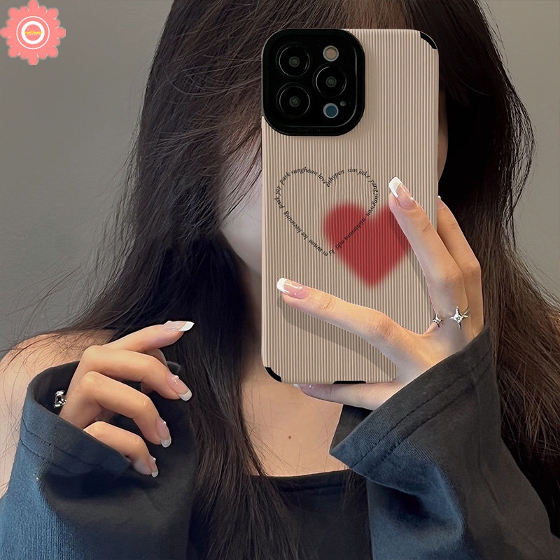 IPHONE Ins Cute Pink Love Heart Phone Case Kompatibel Untuk Iphone11 14 13 12 Pro Max7 8 Plus X XS Max XR Shockproof Leather Cover Pelindung Tpu Soft Cover