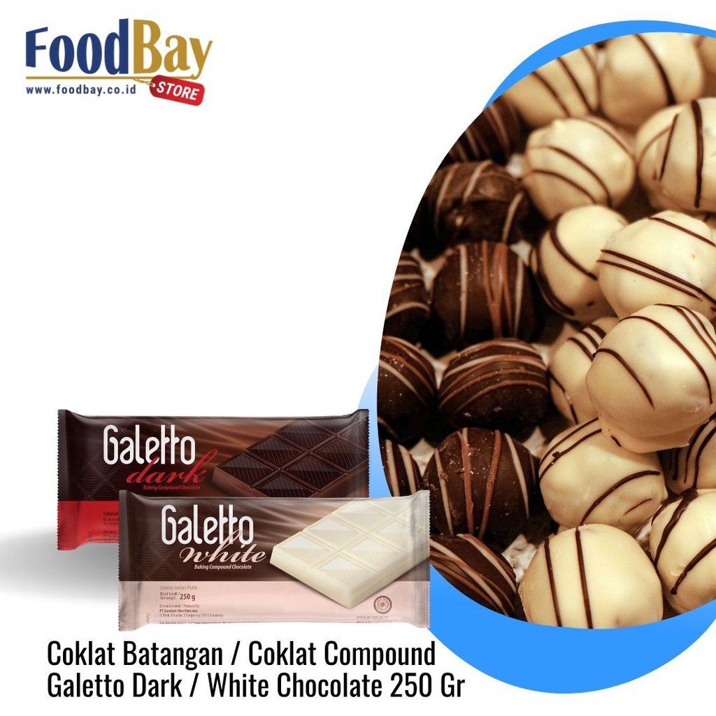 Coklat Batangan Coklat Compound Galetto Dark dan White Chocolate 250 Gr