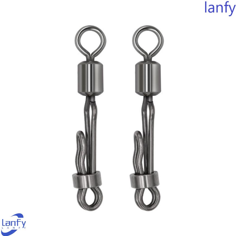 Lanfy Memancing Rolling Swivel Rotasi Fleksibel 10pcs Umpan Gantung Garis Samping Dengan Kunci Aksesoris Ikan Snap Change Connector