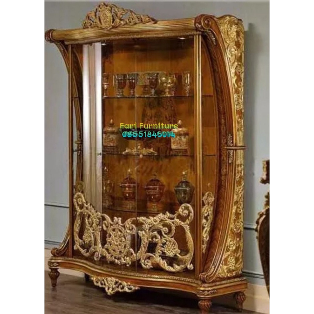 Lemari Kaca Luxury Furniture Jepara