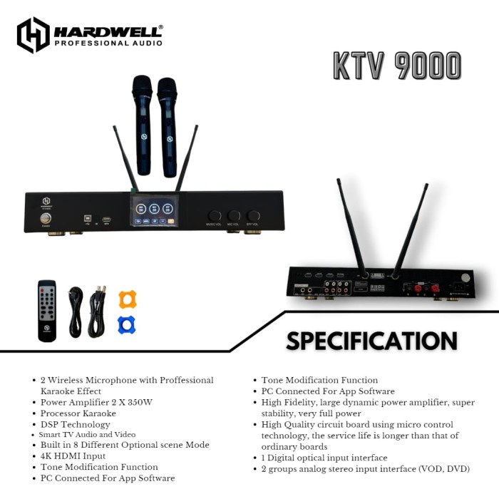 Mic Wireless Hardwel KTV-9000 / KTV 9000 / KTV9000 Original New