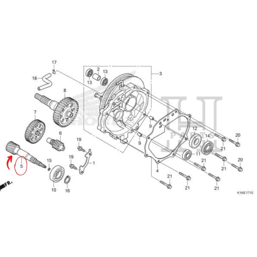 AS PULI PULLY BELAKANG SHAFT DRIVE BEAT SCOOPY SPACY VARIO 110 FI 23411-KZL-930 ASLI ORIGINAL AHM HGP HONDA