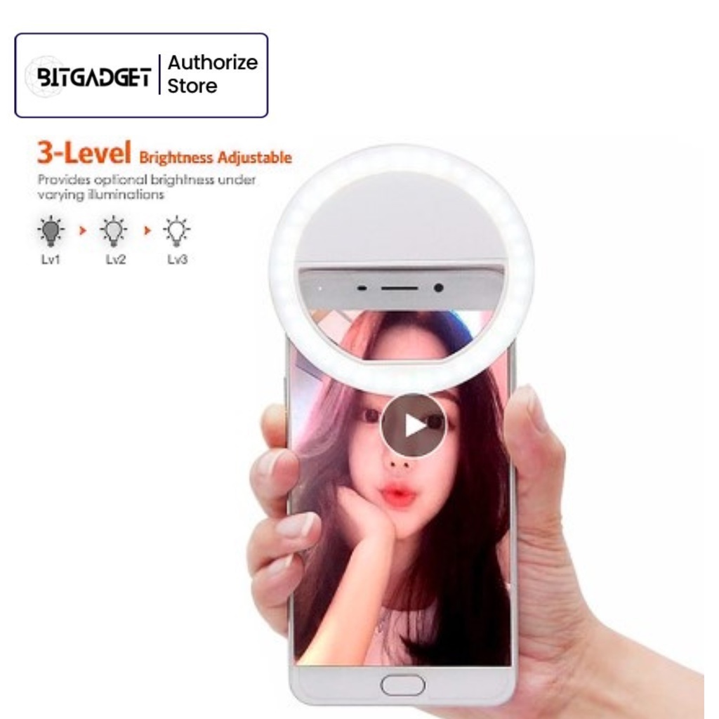 BITGADGET Ring Light Selfie Mini LED Flash For Kamera Hp