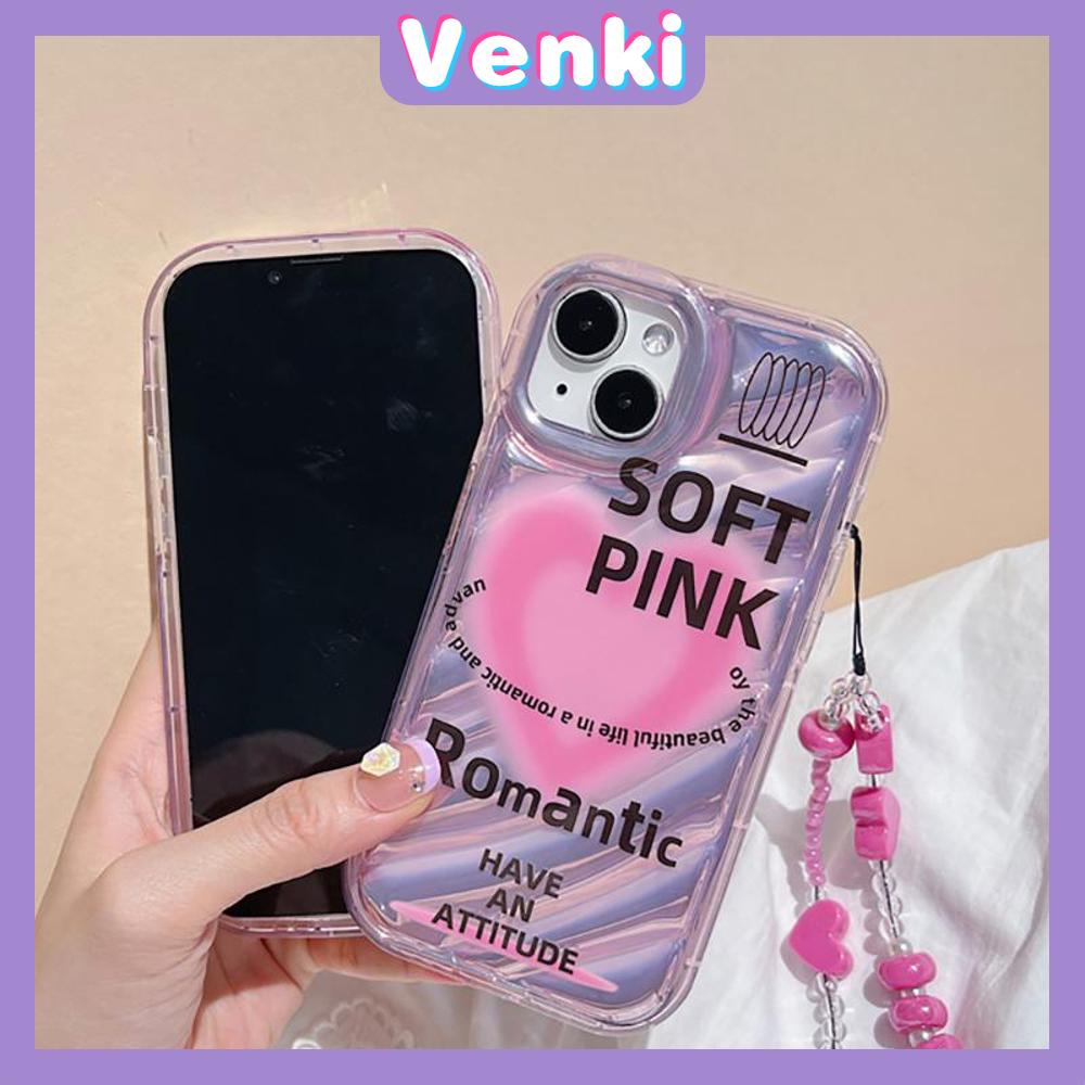 VENKI - For iPhone 11 iPhone Case Laser Reflective Transparent Phone Case TPU Soft Shockproof Airbag Case Protective Pink Heart Compatible with iPhone 14 13 Pro max 12 Pro Max xr