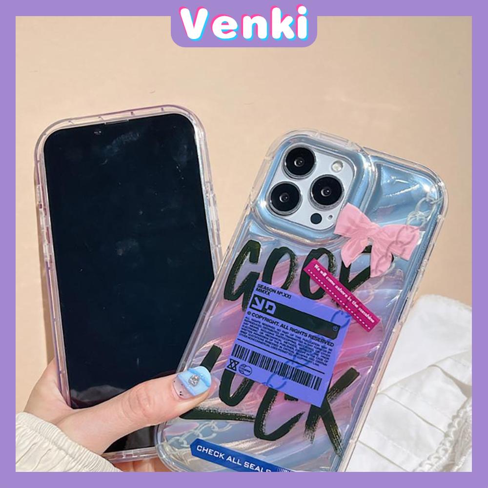 VENKI - For iPhone 11 iPhone Case Laser Reflective Transparent Phone Case TPU Soft Shockproof Airbag Case Protection Gradient English Compatible with iPhone 14 13 Pro max 12 Pro