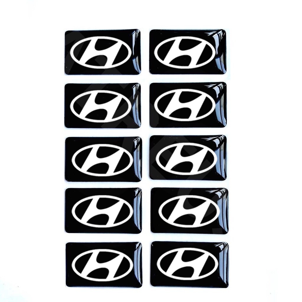 10pcs 3D Stiker Mobil Setir Pintu Jendela Saklar Tombol Lencana Dekorasi Aksesoris Mobil Untuk Hyundai Creta Stargazer Grand i10 Kona Tucson Ioniq 5aksen Palisade H1 Santa F