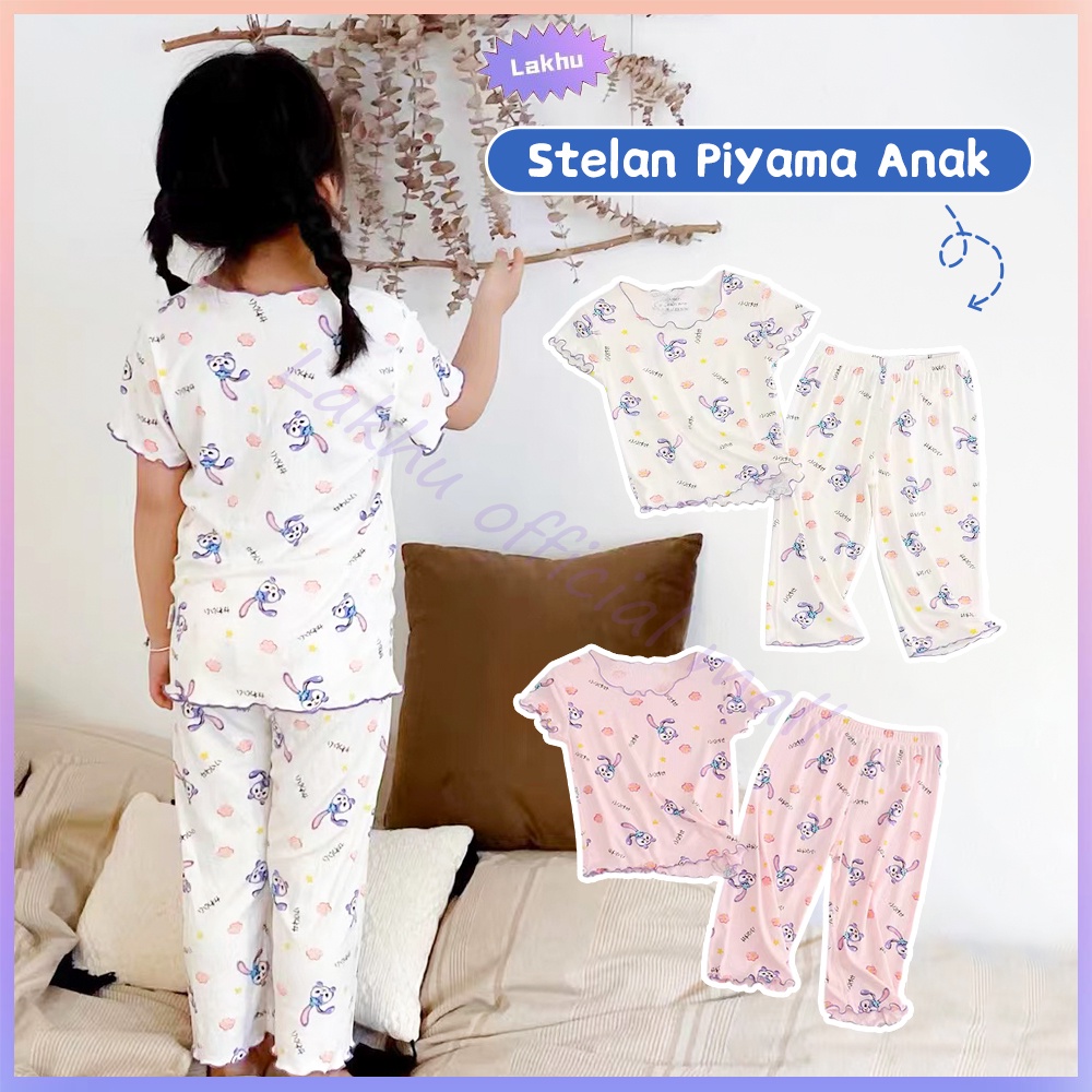 Lakhu Piyama Anak Perempuan/ Baju Setelan Anak Perempuan/ Piyama Sutra Es Anak