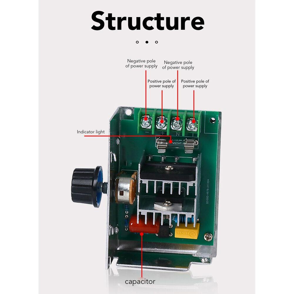 Populer DC Motor Speed Controller Dimmers Pengatur Tegangan 1200W