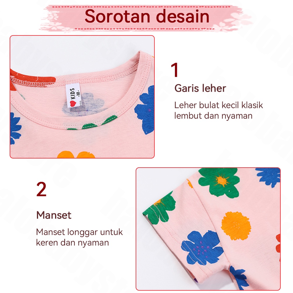 Halo Baby Piyama Setelan Anak Lengan Pendek Baju Tidur Anak/Set Pakaian Anak motif lucu/Set Piyama Anak