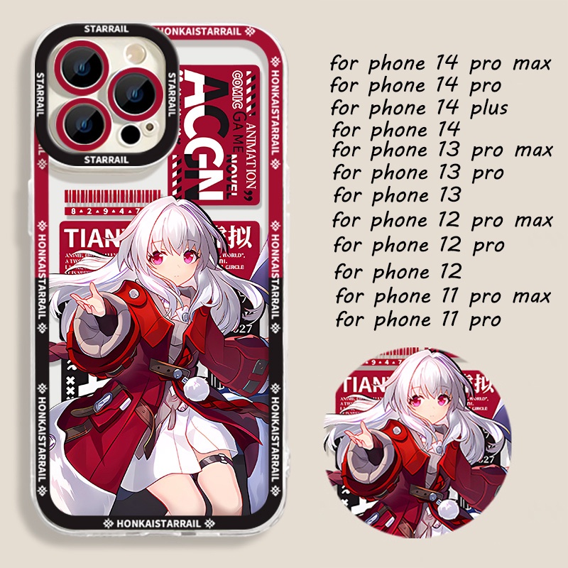 IPHONE Honkai Star Rail Clara Case Kompatibel Untuk Iphone11 14 13 12 Pro Max Bailu XS XR X8 7 6S Plus Casing Ponsel Mini Transparan TPU Silikon Shockproof Cover