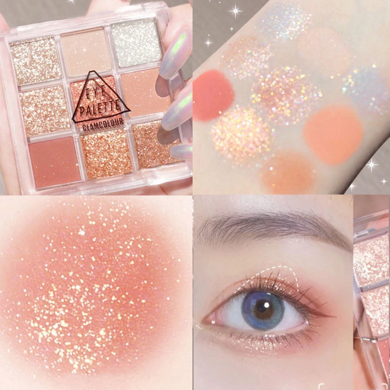 cod★ready★ D293 Geometric earth mermaid color pumpkin grapefruit matte pearl eye shadow import murah globallagilaku