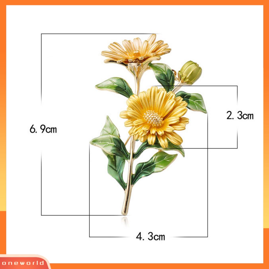 [ONE] Bros Pin Krisan Buket Dicat Perhiasan Berlapis Tahan Lama Bros Baju Dekor