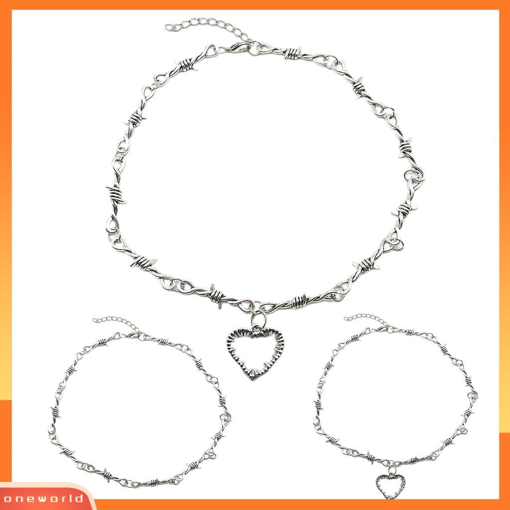 [ONE] Kalung Pria Gothic Berduri Aksesori Halus Wanita Liontin Untuk Hadiah