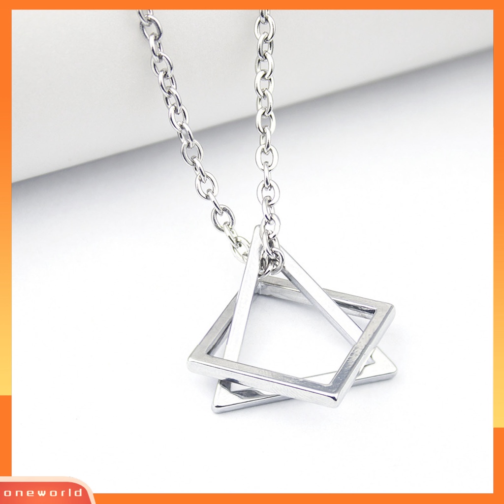 [ONE] Kalung Pria Warna Kontras Bentuk Segitiga Gaya Hip-hop Retro Men Pendant Untuk Pakaian Sehari-Hari