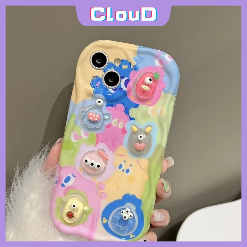 Boneka Lucu Beruang Kelinci Monster Star Case Untuk Redmi9 9A 10C 9T 10a1 A2 10A 9C NFC POCO M3 Redmi Note8 9 10s 12 11 11s 10 Pro Max 3D Wavy Curved Edge Kartun DIY Lembut Tpu Sarung