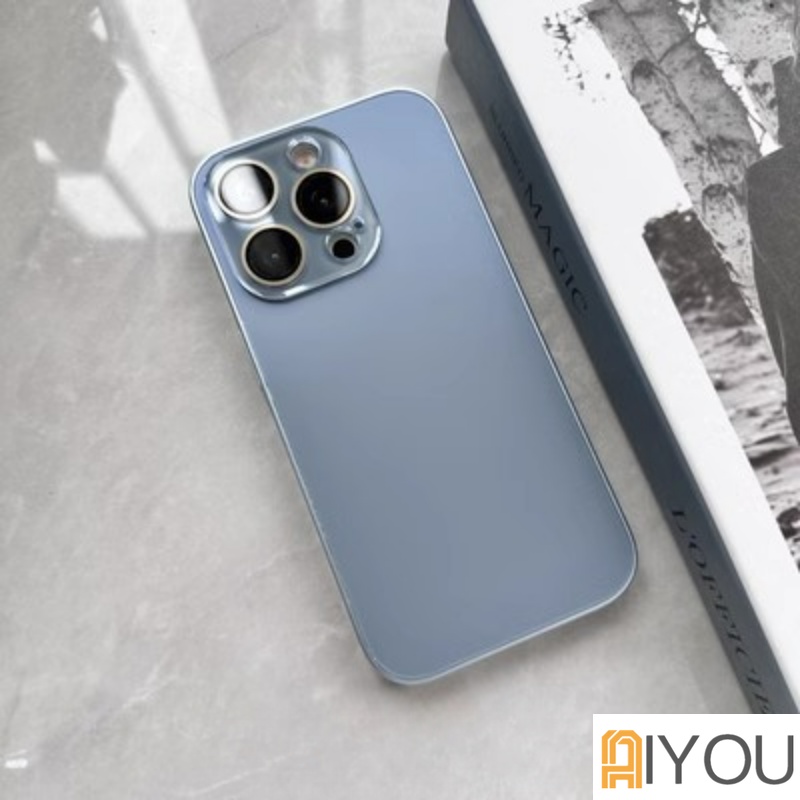 IPHONE Casing Lensa Kaca Frosted Matte Mewah Untuk Iphone14 11 13 12 Pro Max 14Plus Plating Edge Casing Hard PC