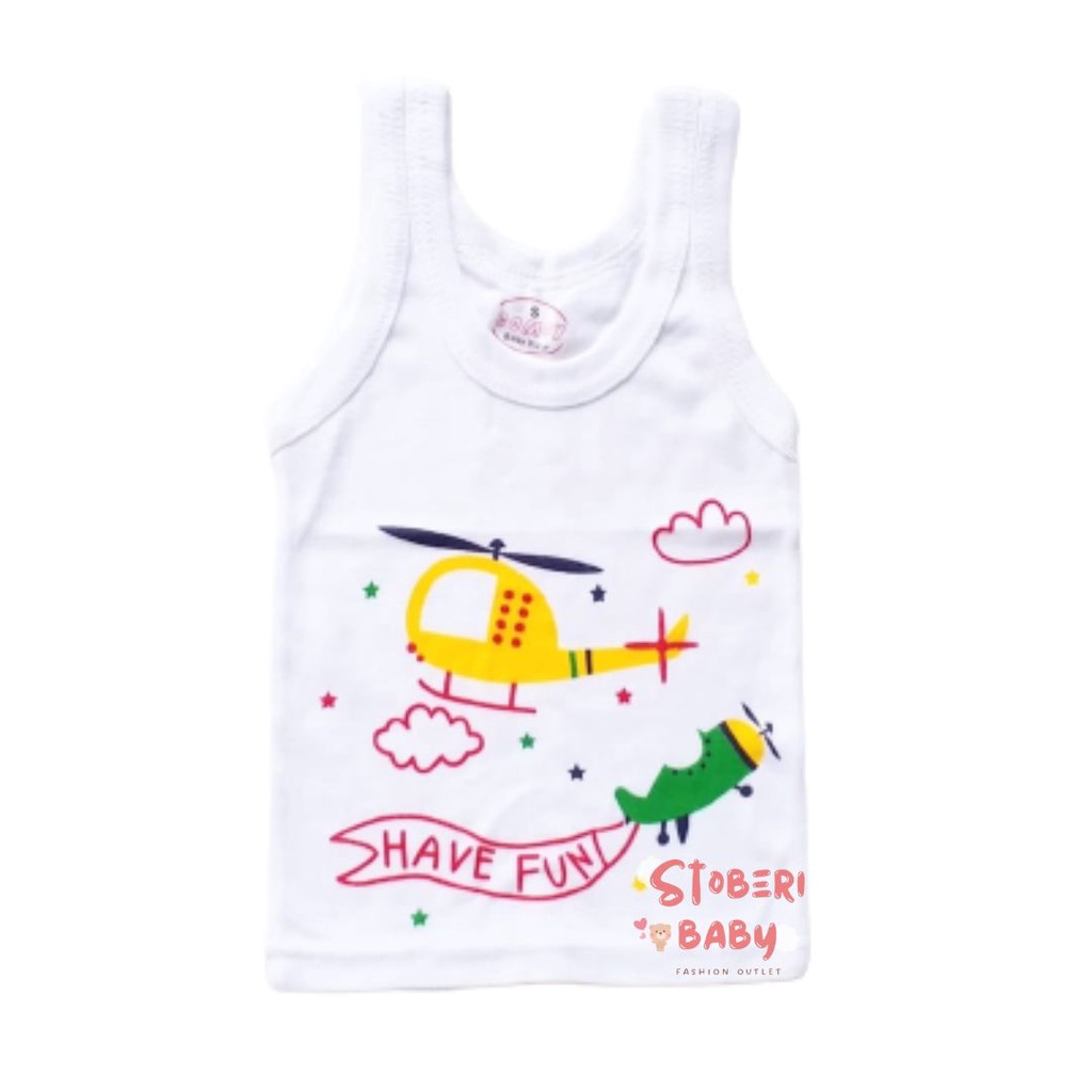 stoberi baby - KAOS SINGLET MOTIF ANAK kaos dalam oblong anak laki2 dan perempuan newborn-3thn PART3