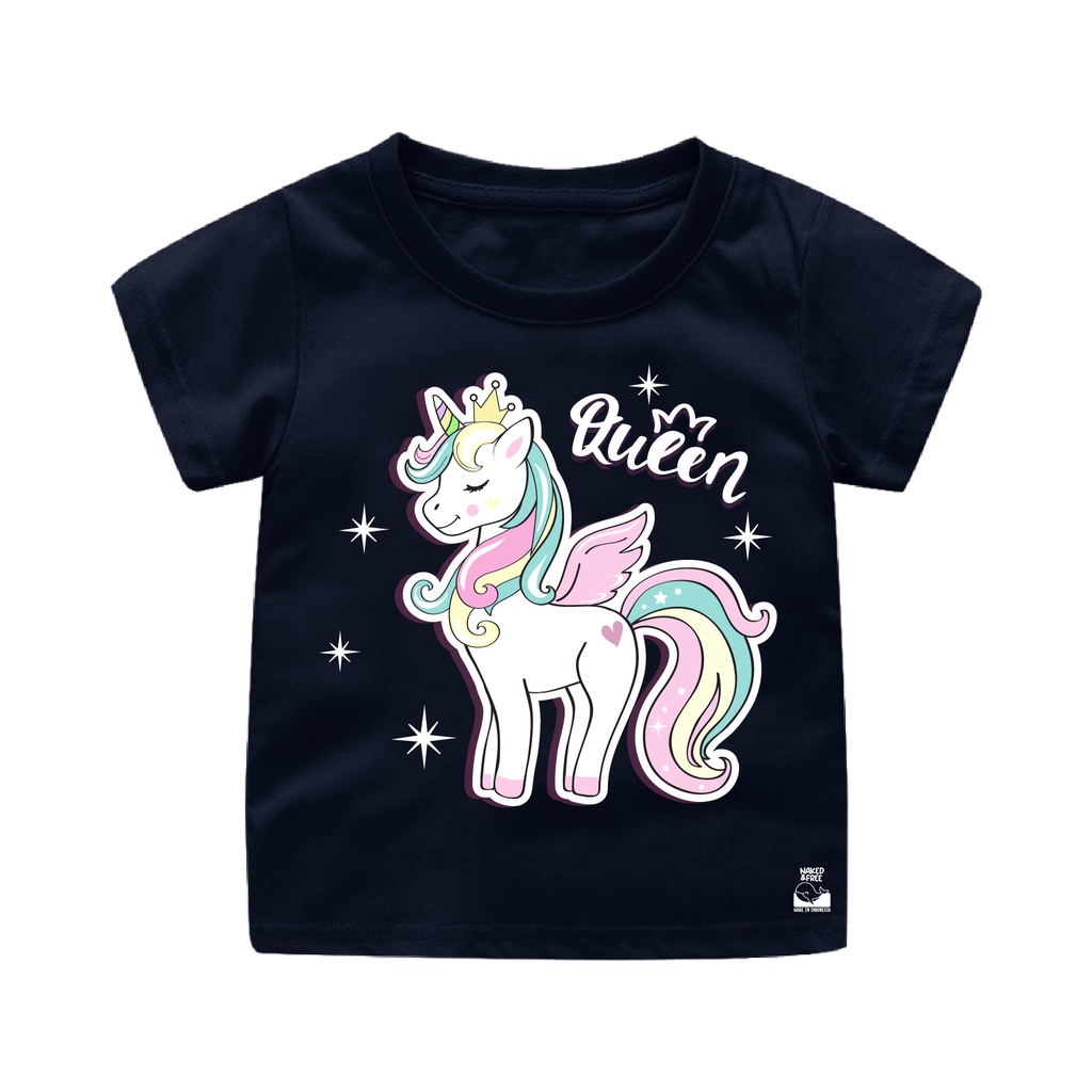 Baju Kaos Queen Unicorn Series Usia 6 Bulan - 8 Tahun Bahan Katun Combed Premium