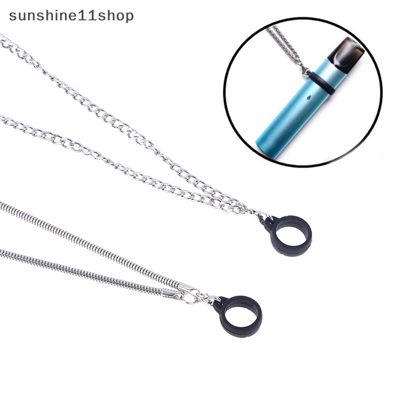 Sho Tali Leher Rantai Gantung Logam Portabel Anti Hilang Lingkaran Cincin Silikon Lanyard N