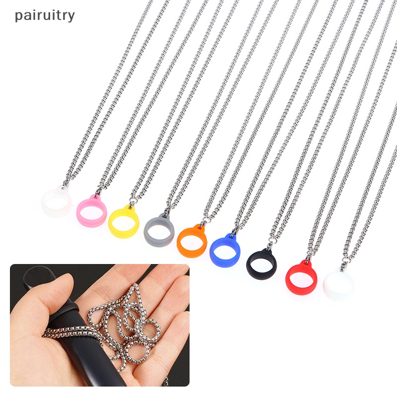 Prt Rantai Gantung Logam Tali Leher Portable Lingkaran Cincin Silikon Universal Lanyard PRT