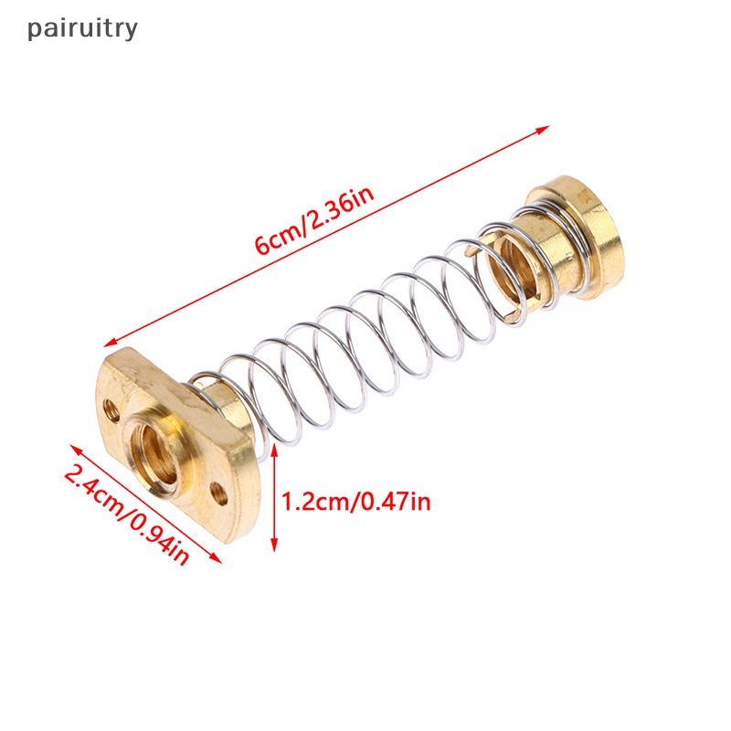 Prt 1Pc T8 Anti Backlash Spring Loaded Nut Mur Gap Eliminasi Kuningan Untuk Printer PRT