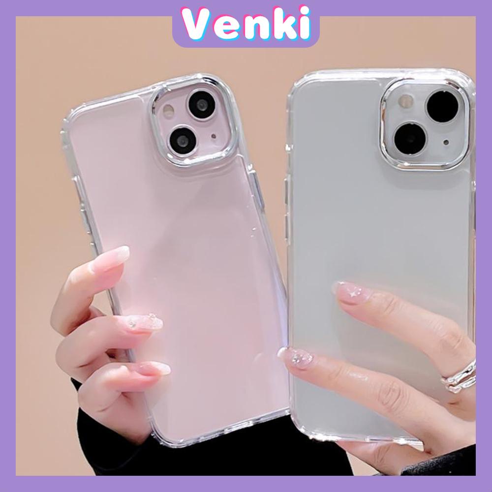 VENKI-Untuk iPhone Case Mewah Disadur Lensa Soft Case TPU Perlindungan Kamera Clear Case Bisnis Sederhana Kompatibel iPhone 14 Pro Max 13 Pro max 12 Pro Max 11 xr xs max 7 6S