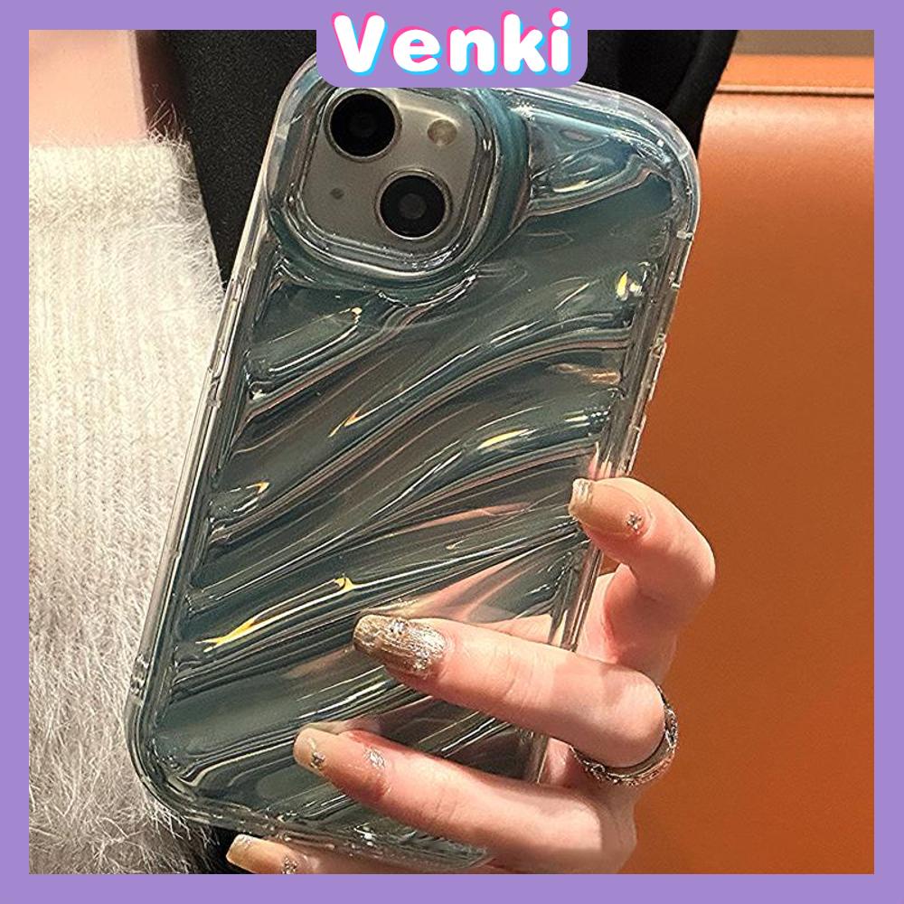 VENKI - Untuk iPhone 14 Pro Max iPhone Case Laser Reflektif Bening Phone Case TPU Soft Case Airbag Simple Shockproof Kompatibel dengan iPhone 13 Pro max 12 Pro Max 11 xr xs max 7 8Plus