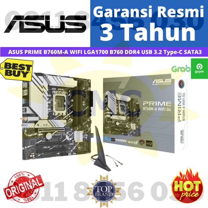 ASUS PRIME B760M-A WIFI D4 LGA 1700 B760 DDR4 USB 3.2 TYPE-C SATA3