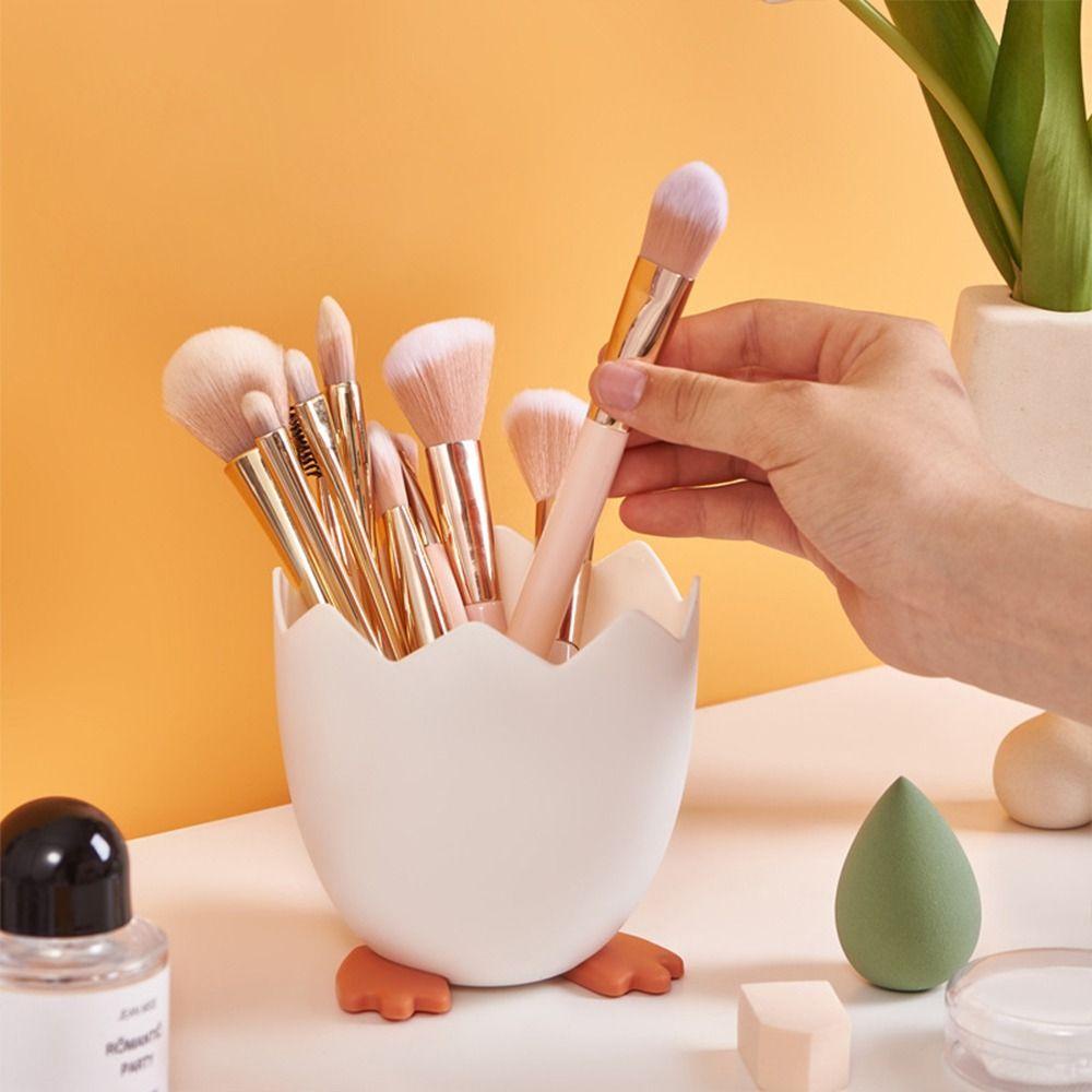 Lanfy Eggshell Pen Holder Kawaii Plastik Sekolah Kantor Brushes Organizer Meja Ornamen Multifungsi Serba Serbi Penyimpanan Ember