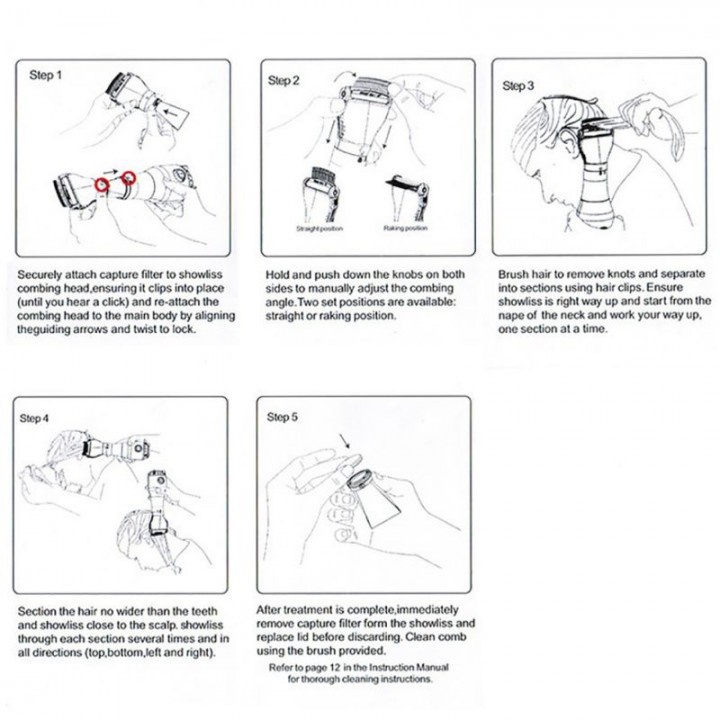 RHOWLI VCOMB SHOWLISS Pro Electric Lice Comb - Sisir Kutu Elektrik