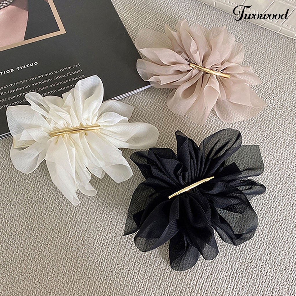 Twowood Non-Slip Pengerjaan Indah Musim Semi Jepit Rambut Bunga Besar Dekorasi Gadis Rambut Klip Aksesoris Rambut