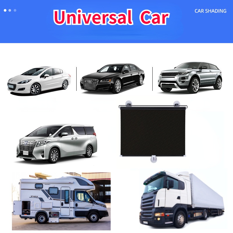 Universal Car Automatic Roller Blind Sunshade Car Tirai Peredam Panas Mobil Front Gear Automatic Retractable Sunshade Kerai