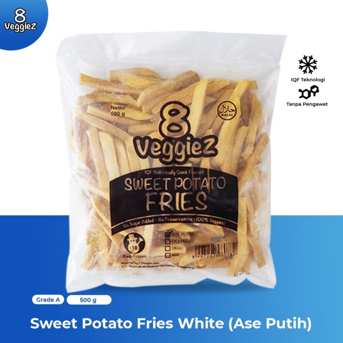 

8 Veggiez IQF Sweet Potato White Fries 500 gr / Ubi Putih Beku IQF
