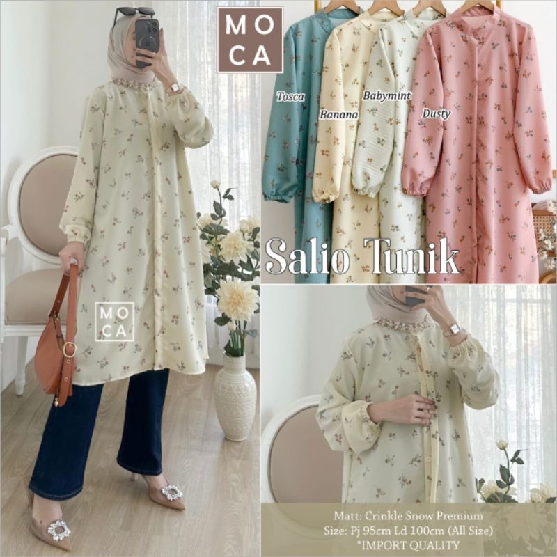 FLASY SALIO TUNIK ORI MOCA | Crinkle Motif Premium