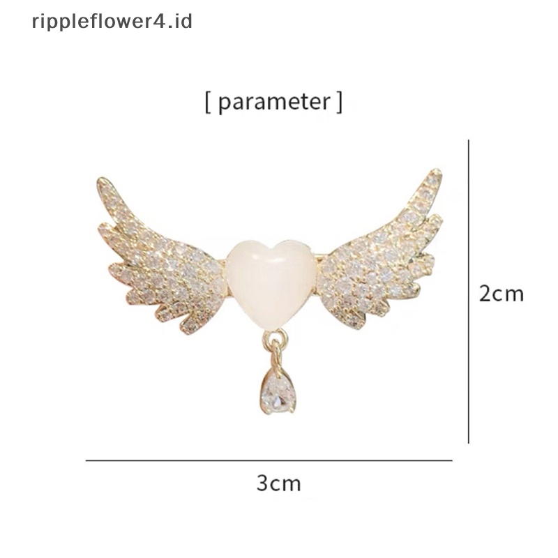 {rippleflower4.id} Sayap Malaikat Berlian Imitasi Bros Untuk Wanita Perempuan Sederhana Kepribadian Pin Jas Korsase Pesta Kantor Bros Pin Hadiah Baru~