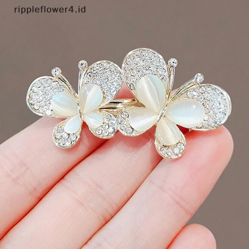 {rippleflower4.id} Berlian Imitasi Bros Untuk Wanita Opal Trendy Elegan Kupu-Kupu Bros Pin Perhiasan Pesta Pernikahan Hadiah~