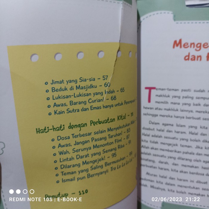 buku cerita anak islam halal atau haram 111 hal ada 1 lembar cacat