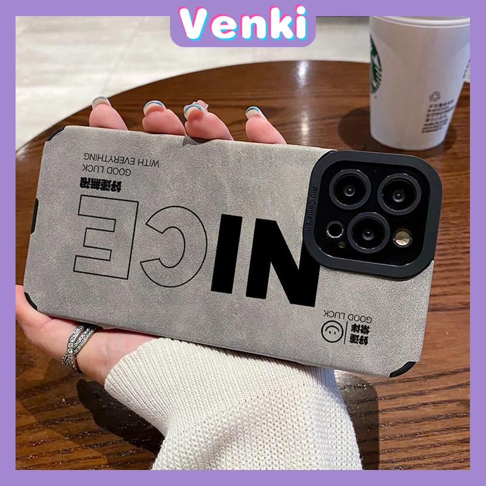 VENKI - Untuk iPhone 11 Case Kulit Dilaminasi Pupil Mata Suede Phone Case Soft Shockproof Airbag Case Pelindung Kamera Sederhana Bagus Kompatibel dengan iPhone 14 13 Pro max 12 xr xs 7 8