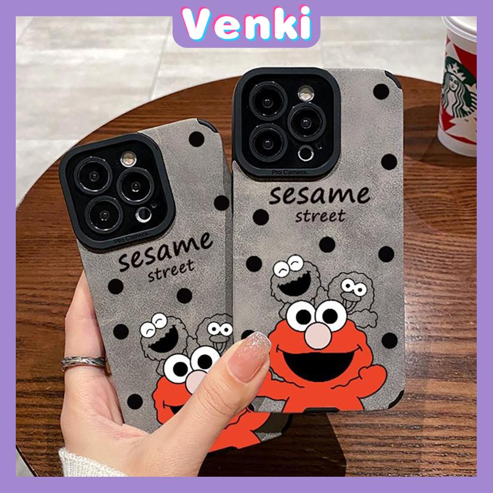 VENKI - Untuk iPhone 11 Case Kulit Kulit Pupil Mata Suede Phone Case Soft Shockproof Airbag Case Perlindungan Kamera Karakter Kartun Lucu Kompatibel dengan iPhone 14 13 Pro max 12