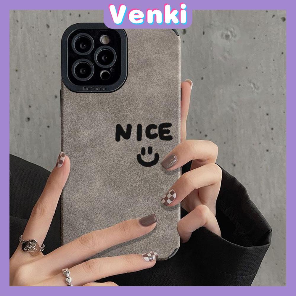 VENKI - Untuk iPhone 11 Case Kulit Kulit Murid Mata Suede Ponsel Case Lembut Shockproof Airbag Case Pelindung Kamera Bahasa Inggris Sederhana Kompatibel dengan iPhone 14 13 Pro max 12 xr xs 7