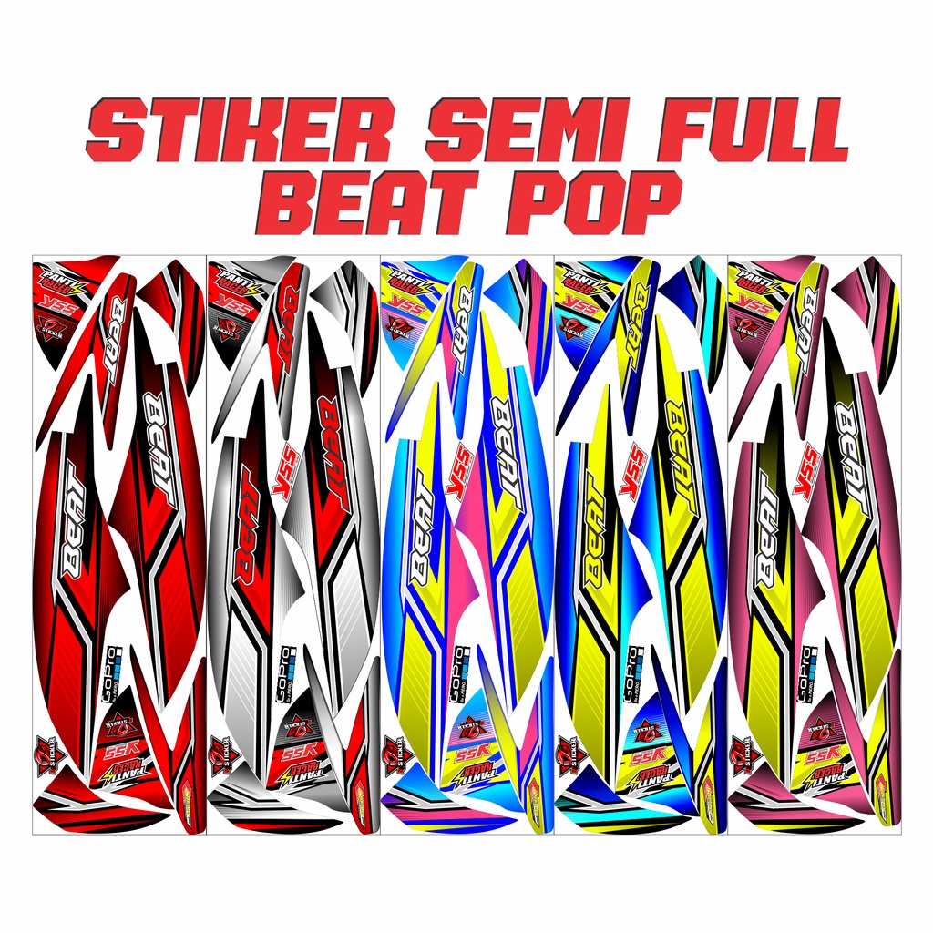 Stiker Striping BEAT Pop Sticker Decal Setiker Stikker Variasi Aksesoris Emblem Motor Dekal Steripin