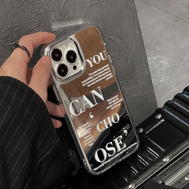 Fashion Silver Full English Mirror Soft TPU Case iP iPhone 11 12 13 14 Pro Max New FTD Casing Apple